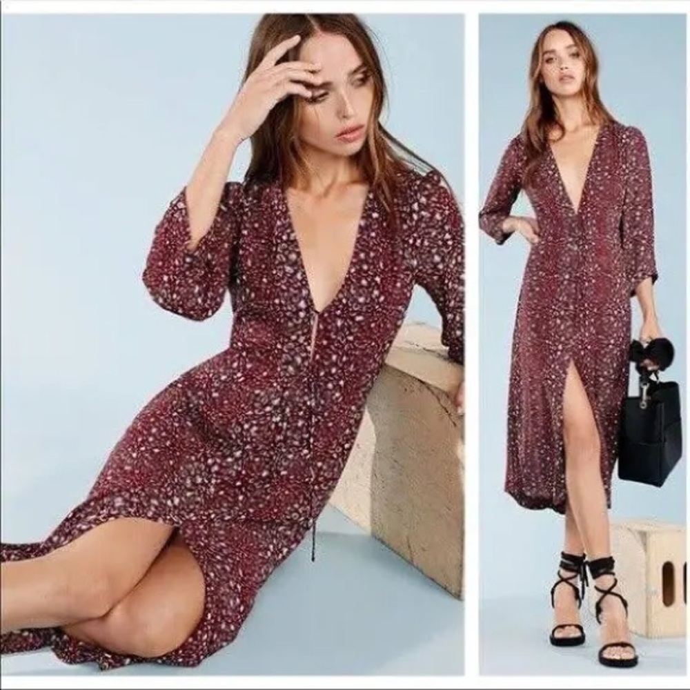 Animal print reformation midi dress, loose fit, size 8, could fit 6 - 10.